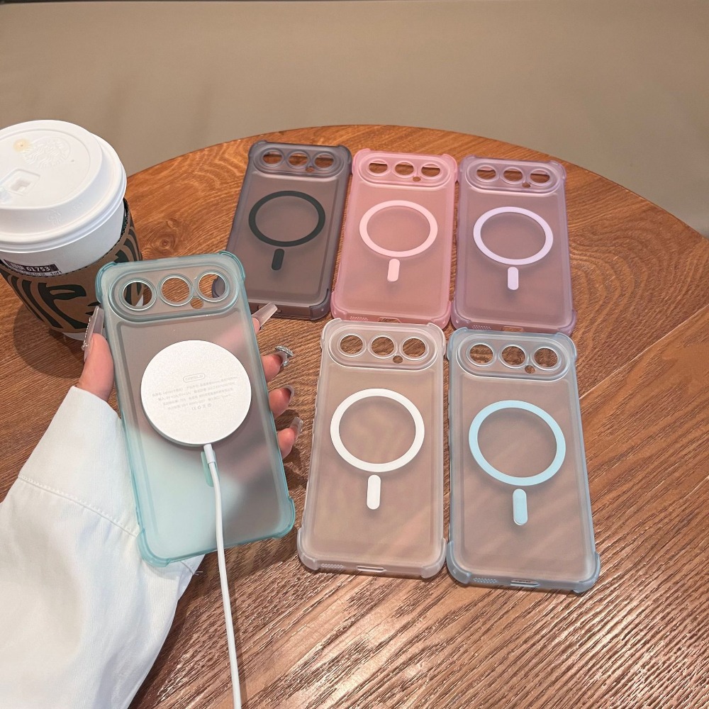 Matte Frosted Case - Funda magnética transparente mate elegante para