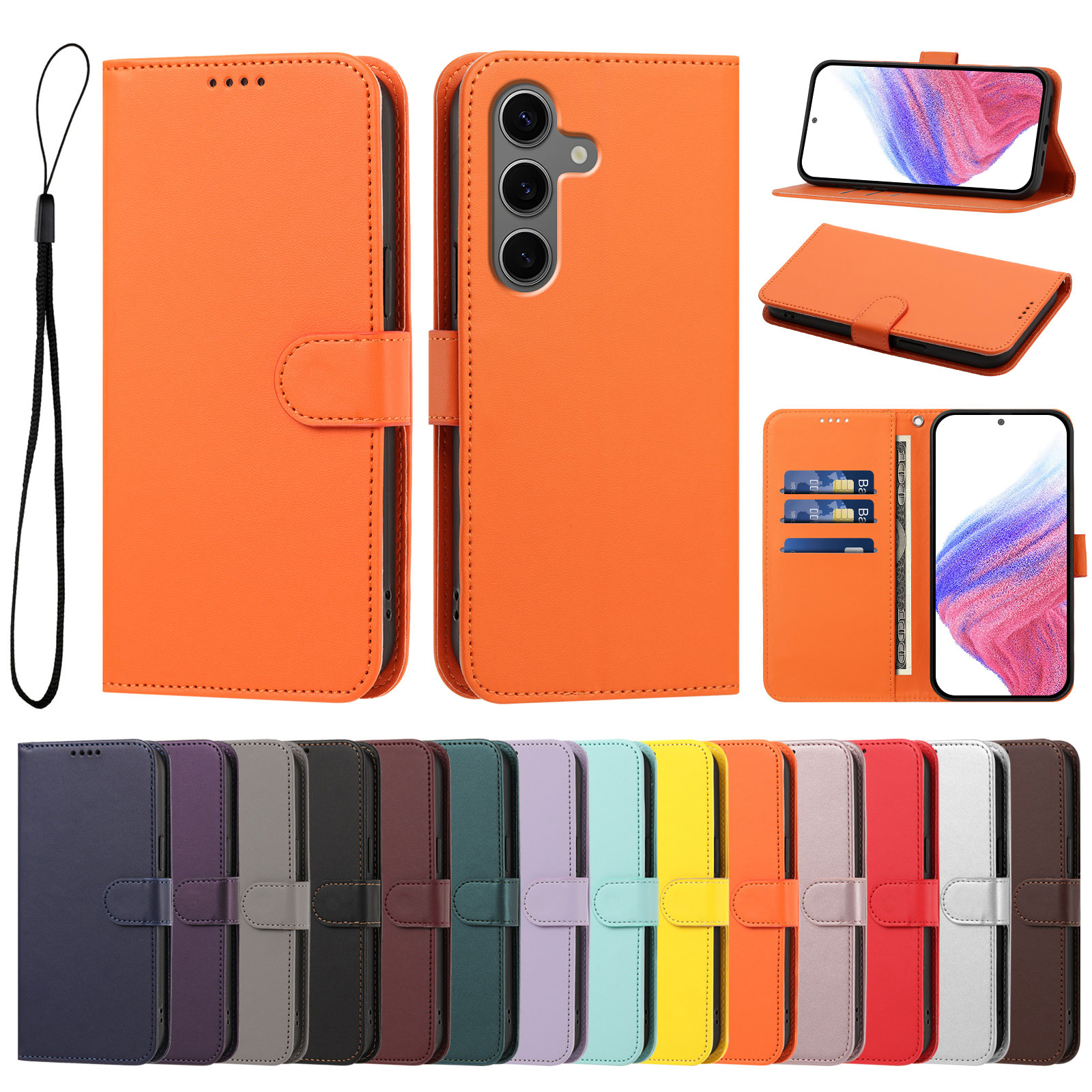 Leather Folio Wallet Case - Funda de Cuero de Lujo para