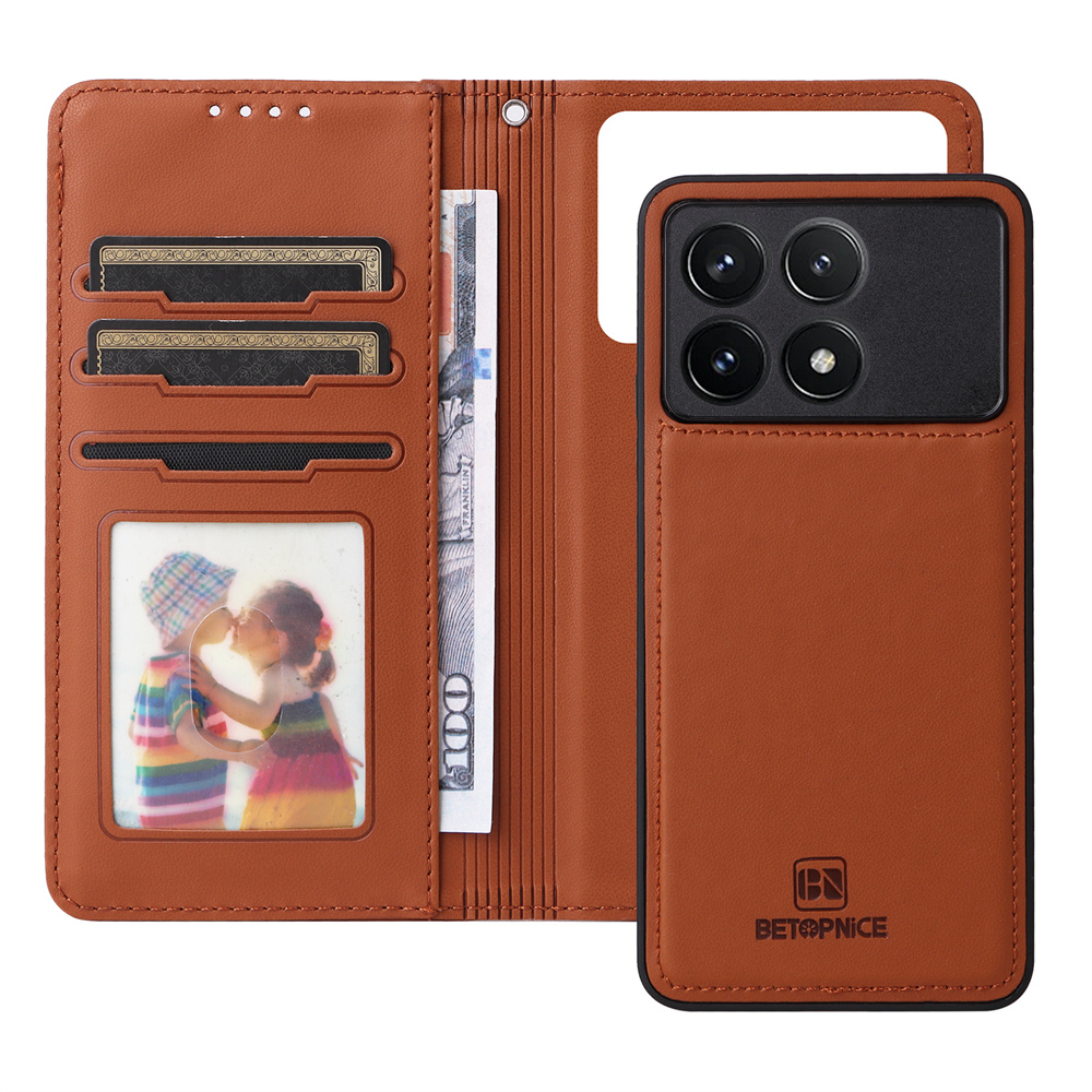 Leather Folio Wallet Case - BETOPNICE 2 en 1 Funda de