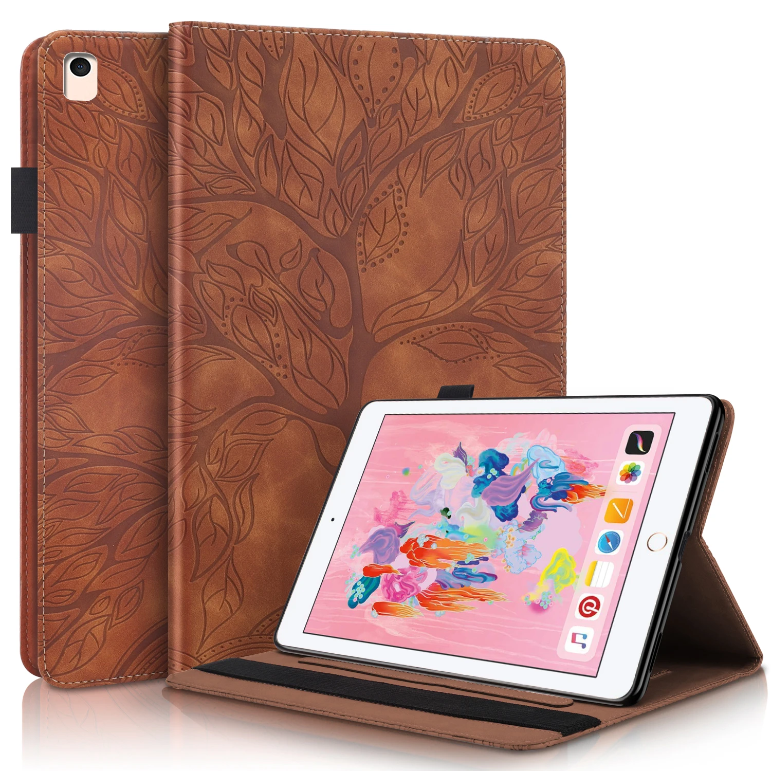 Leather Folio Wallet Case - Funda tipo billetera con soporte de