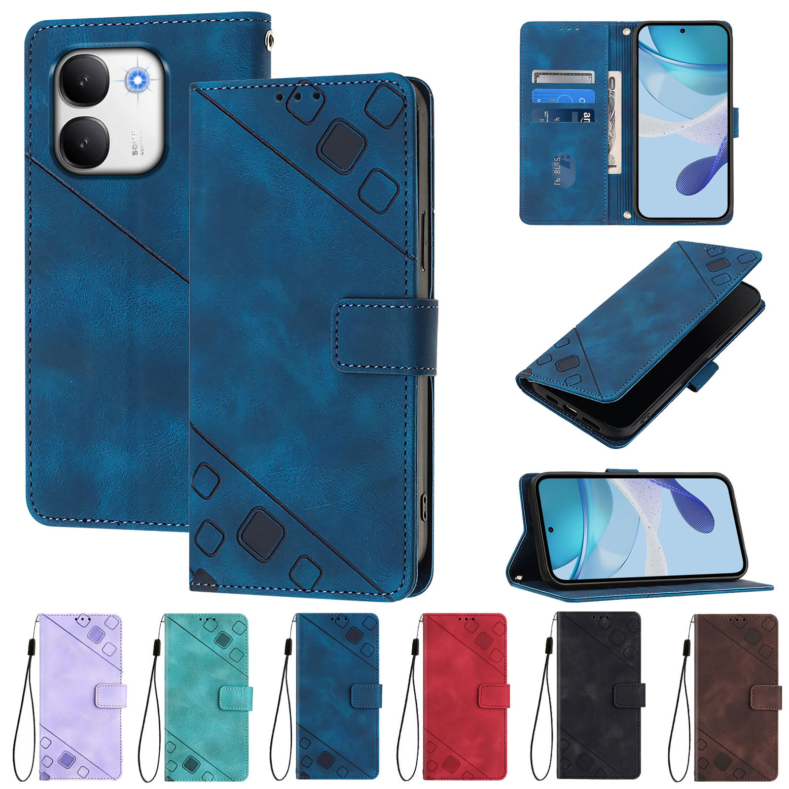 Leather Folio Wallet Case - Funda de Piel de Lujo para