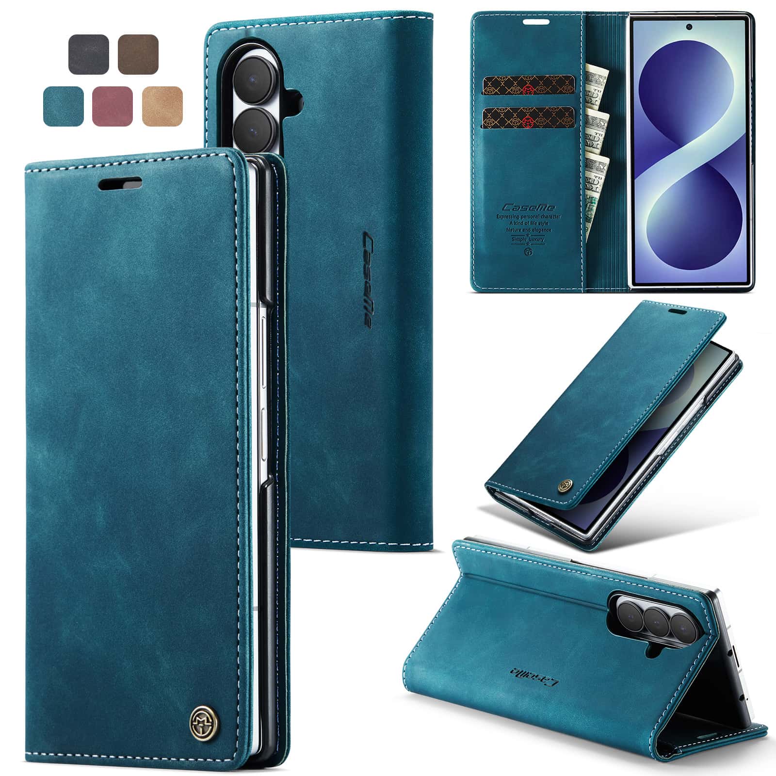 Funda de Cuero Tipo Cartera co - Leather Folio Wallet Case reseña y precio