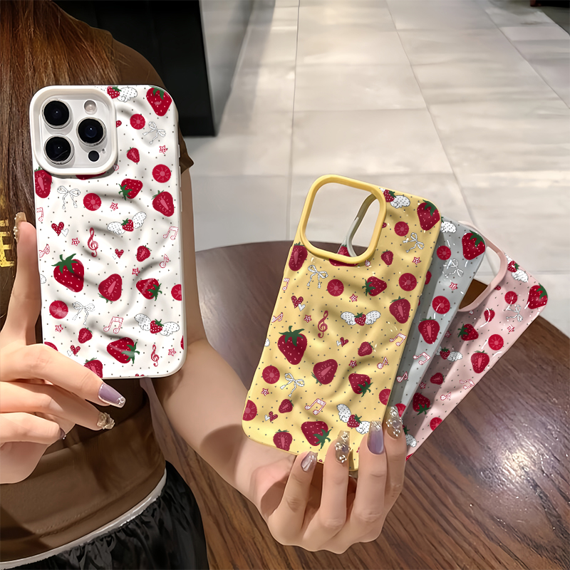 Funda 3D con diseño de fresa y - Phone Cases Cute Iphone 13 reseña y precio