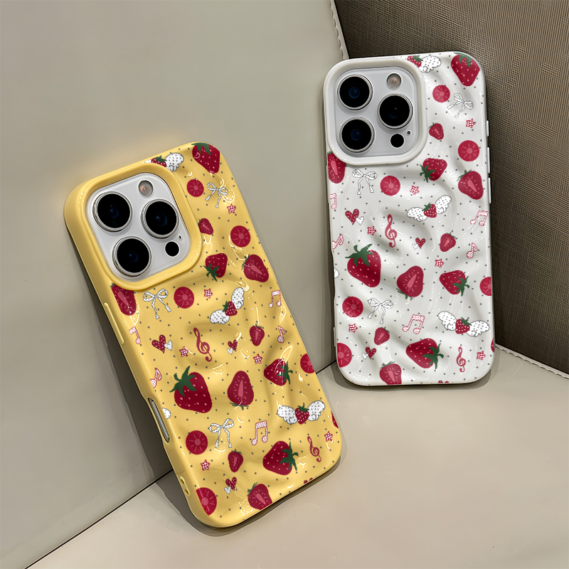 Funda 3D con diseño de fresa y - Phone Cases Cute Iphone 13 reseña y precio