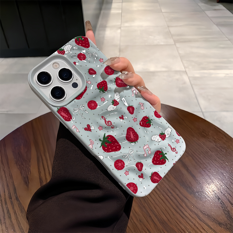 Funda 3D con diseño de fresa y - Phone Cases Cute Iphone 13 reseña y precio
