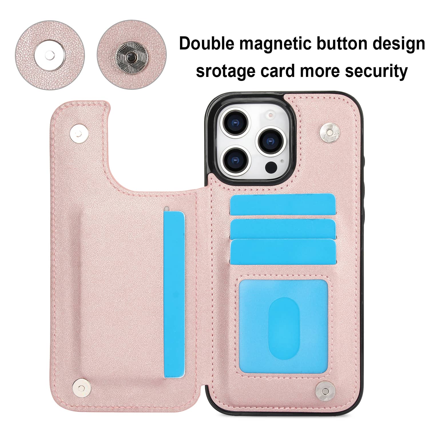 Para iPhone 16 Pro Max iPhone  - Leather Folio Wallet Case reseña y precio