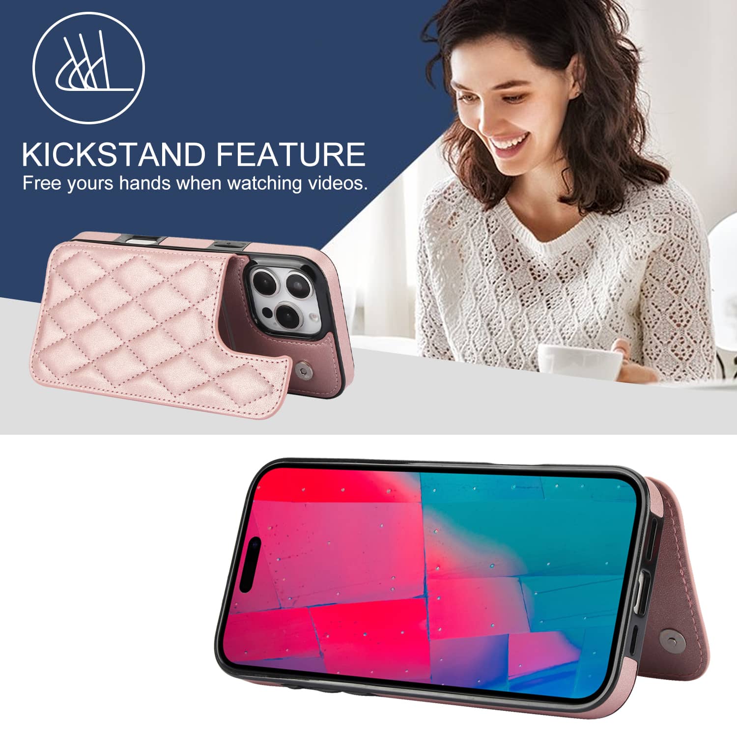 Para iPhone 16 Pro Max iPhone  - Leather Folio Wallet Case reseña y precio