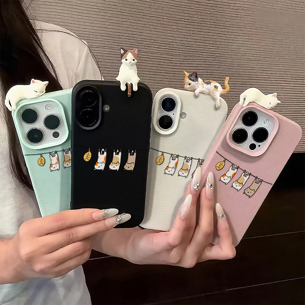 Funda de cuero con bonito gato - Phone Cases Cute Iphone 13 reseña y precio