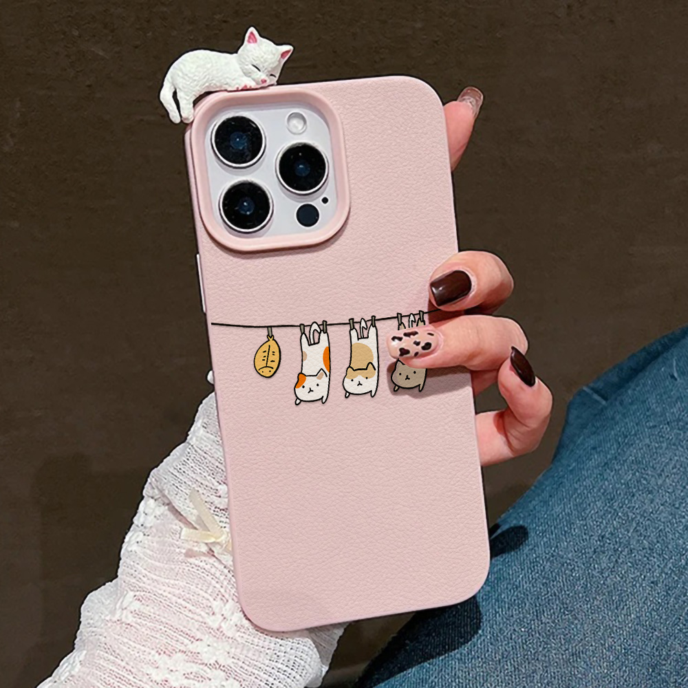 Funda de cuero con bonito gato - Phone Cases Cute Iphone 13 reseña y precio
