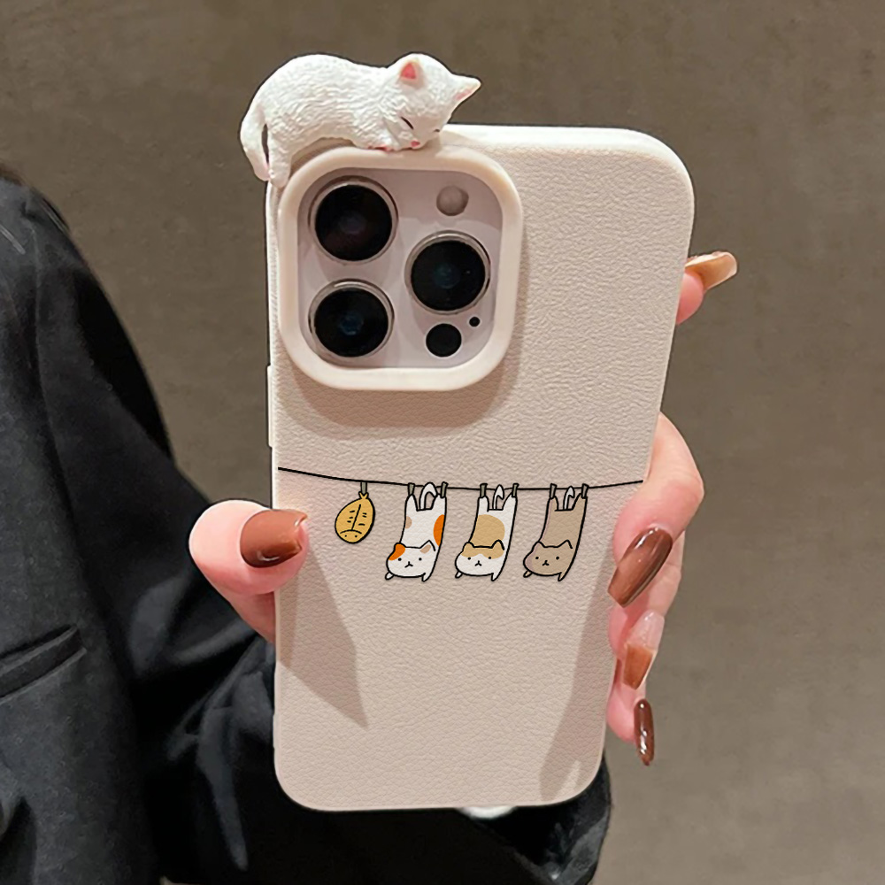 Funda de cuero con bonito gato - Phone Cases Cute Iphone 13 reseña y precio