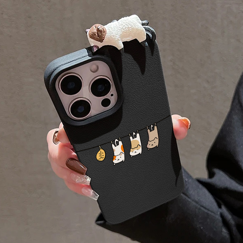 Funda de cuero con bonito gato - Phone Cases Cute Iphone 13 reseña y precio