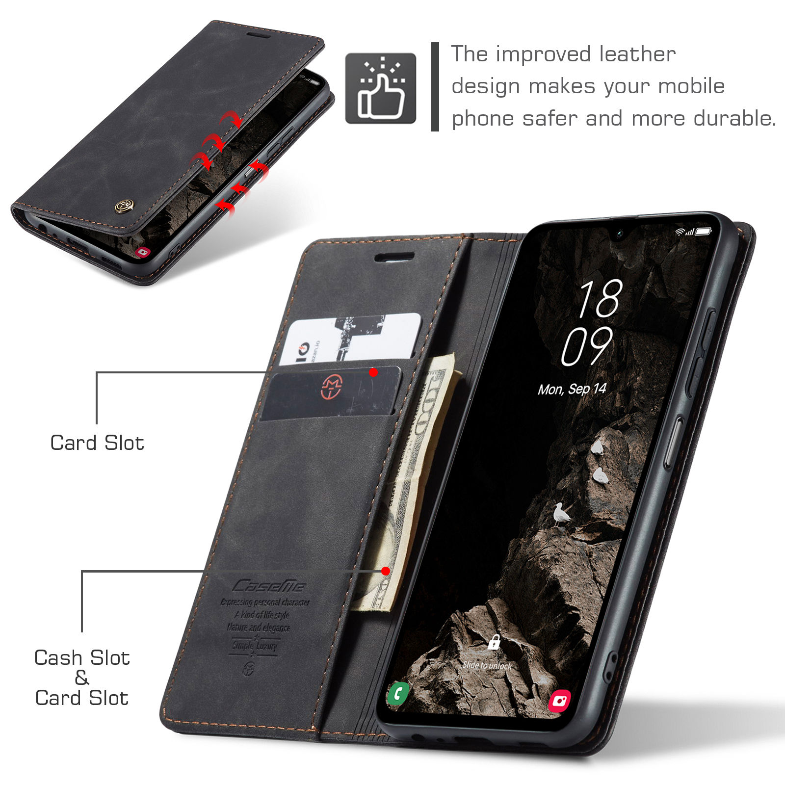 Funda tipo billetera con tapa  - Leather Folio Wallet Case reseña y precio