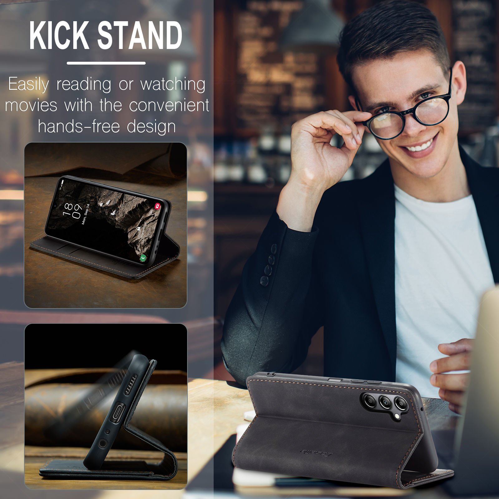 Funda tipo billetera con tapa  - Leather Folio Wallet Case reseña y precio